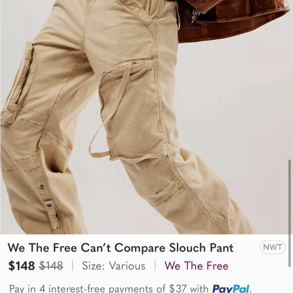 new FREE PEOPLE WE THE FREE can't compare slouch jeans pants L large - Picture 5 of 5